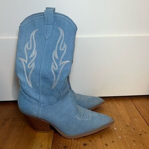 Billini Blue Heeled Cowboy Boots